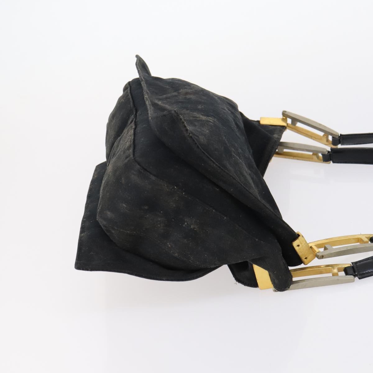 FENDI Pecan Bag Canvas Coated Canvas 3 Set Black Brown Auth ar13768