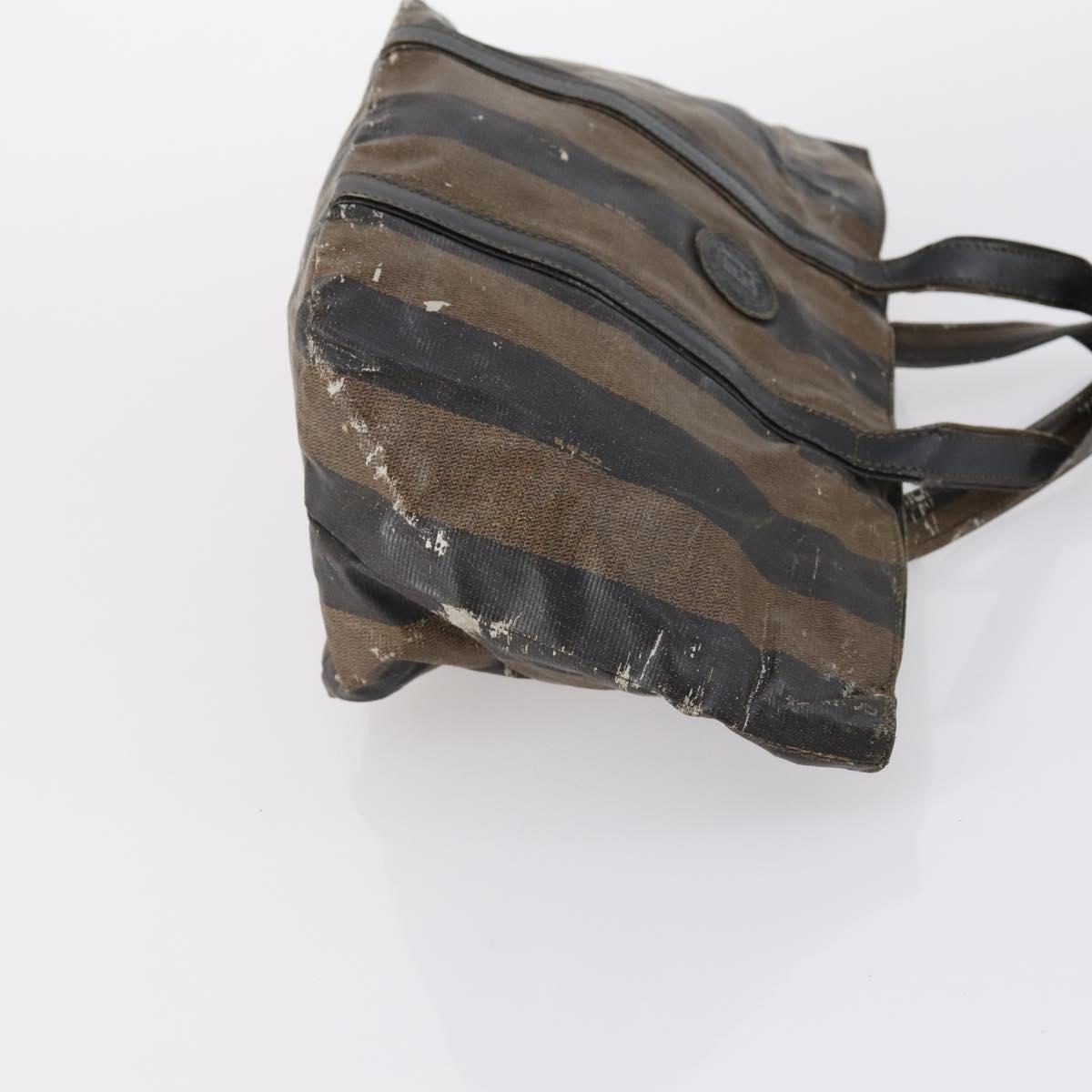 FENDI Pecan Bag Canvas Coated Canvas 3 Set Black Brown Auth ar13768