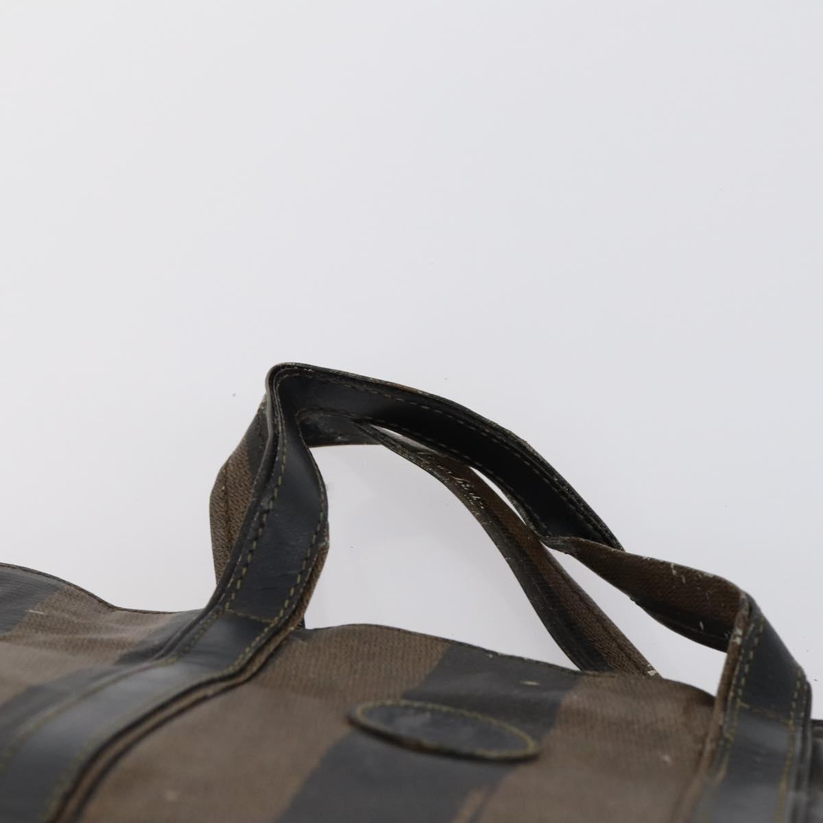 FENDI Pecan Bag Canvas Coated Canvas 3 Set Black Brown Auth ar13768
