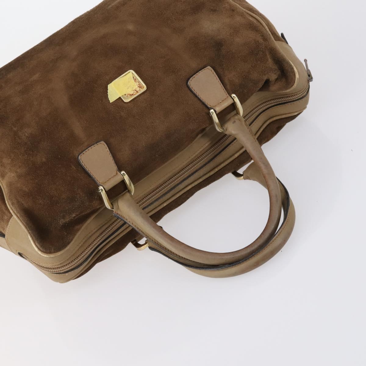 CELINE Macadam C Macadam Bag PVC Suede 4 Set Beige Brown Auth ar13769