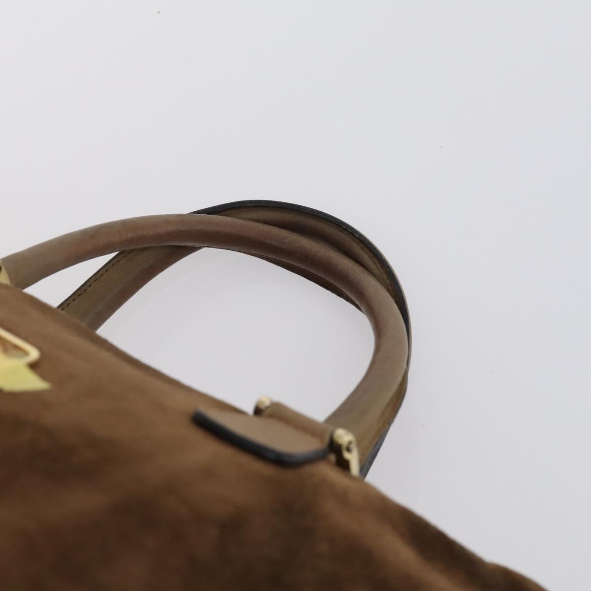 CELINE Macadam C Macadam Bag PVC Suede 4 Set Beige Brown Auth ar13769