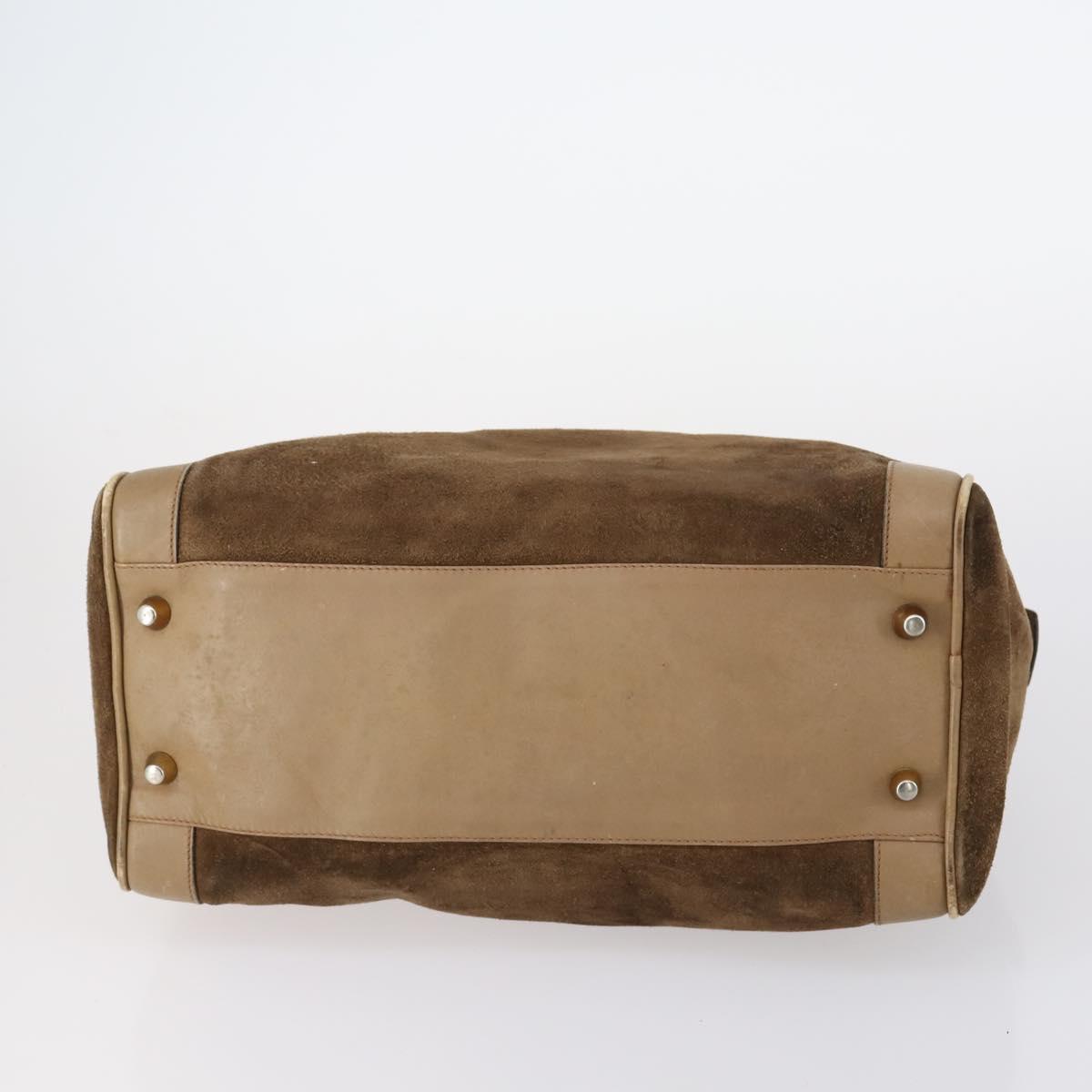 CELINE Macadam C Macadam Bag PVC Suede 4 Set Beige Brown Auth ar13769