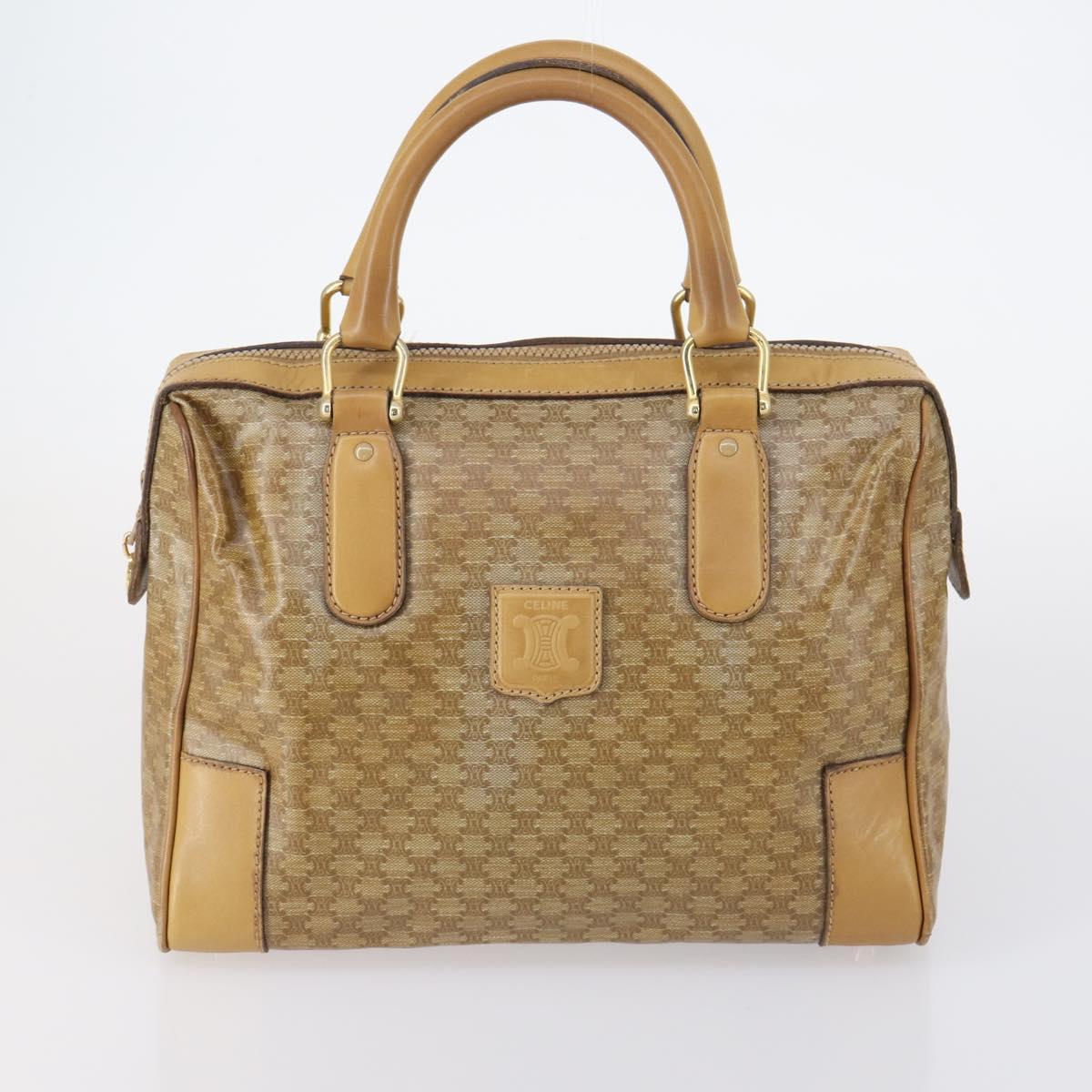 CELINE Macadam C Macadam Bag PVC Suede 4 Set Beige Brown Auth ar13769