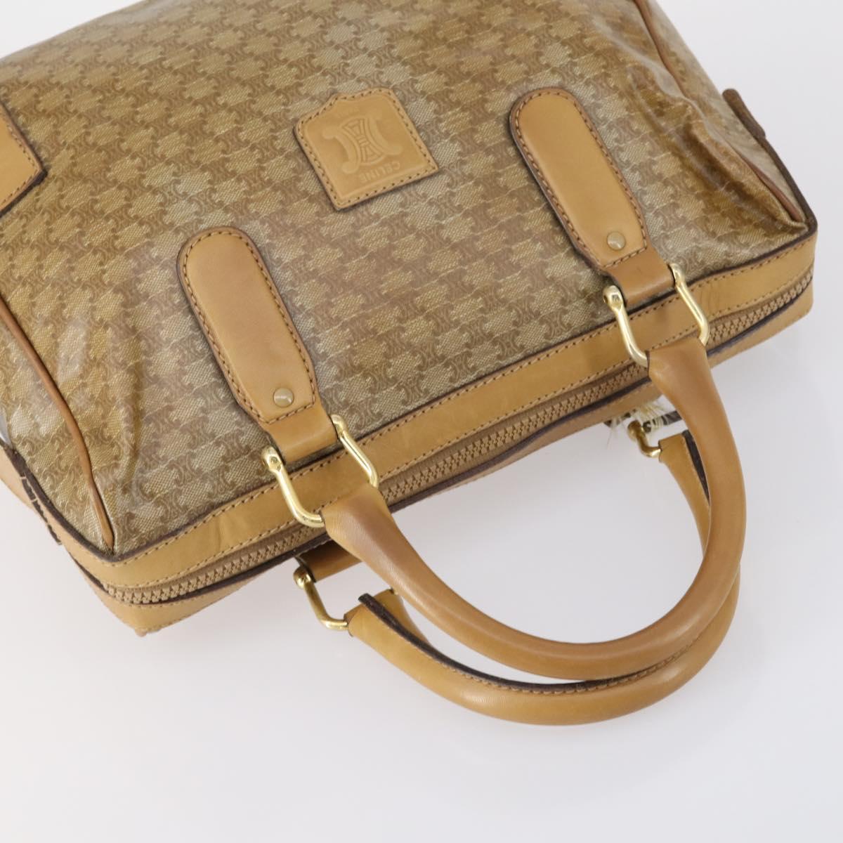 CELINE Macadam C Macadam Bag PVC Suede 4 Set Beige Brown Auth ar13769