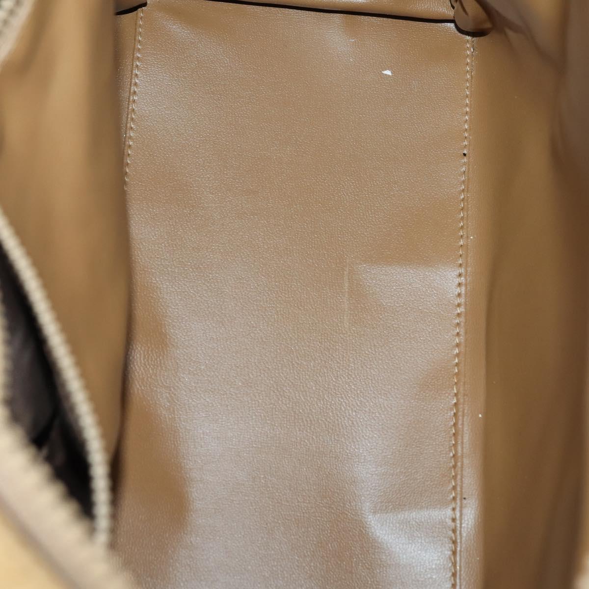 CELINE Macadam C Macadam Bag PVC Suede 4 Set Beige Brown Auth ar13769