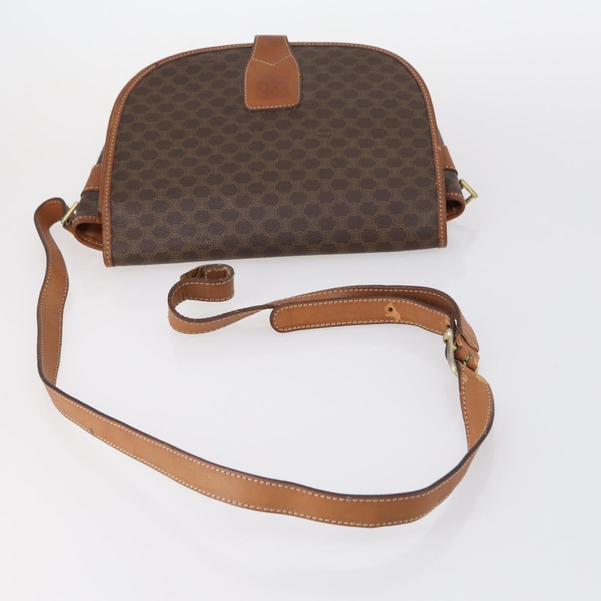 CELINE Macadam C Macadam Bag PVC Suede 4 Set Beige Brown Auth ar13769