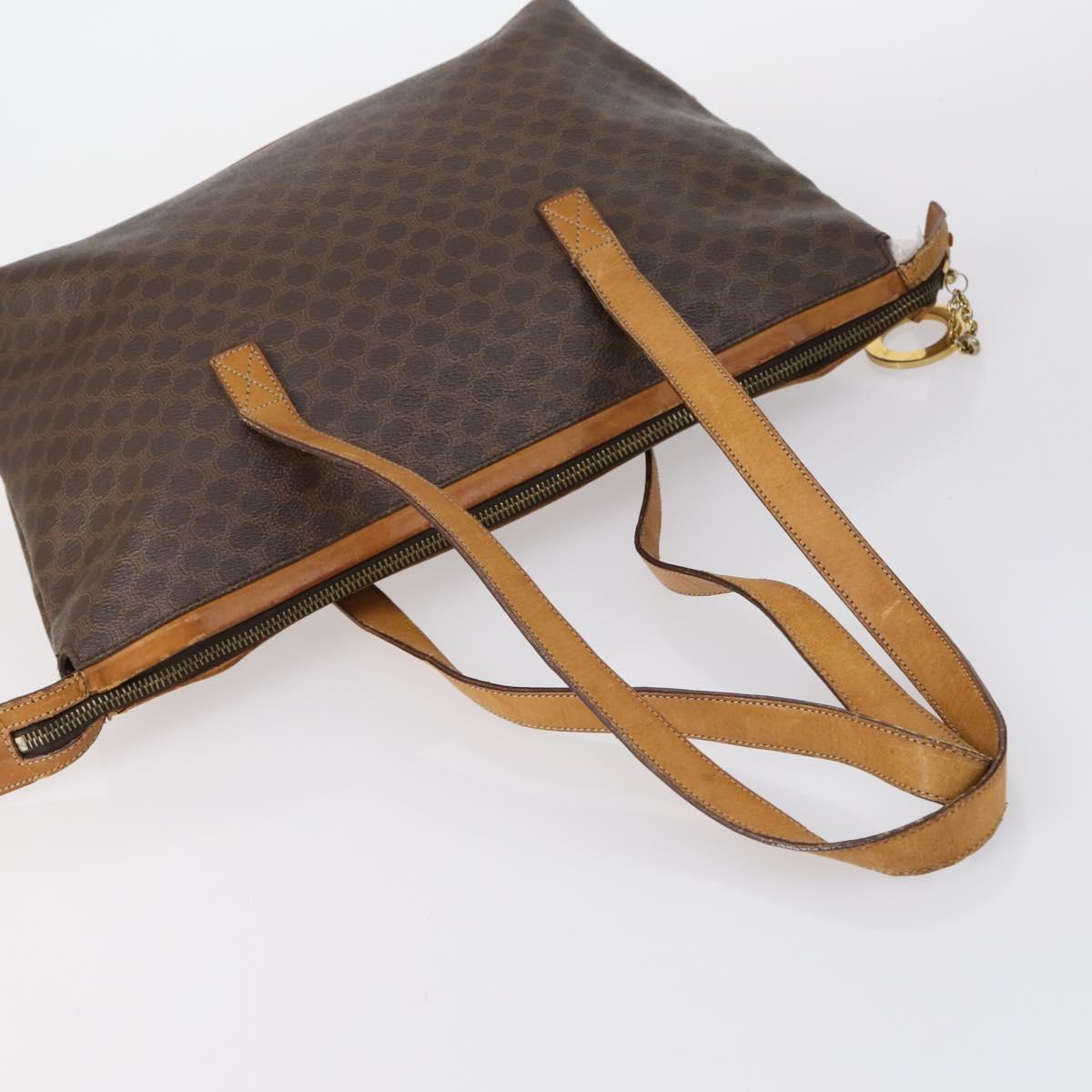 CELINE Macadam C Macadam Bag PVC Suede 4 Set Beige Brown Auth ar13769