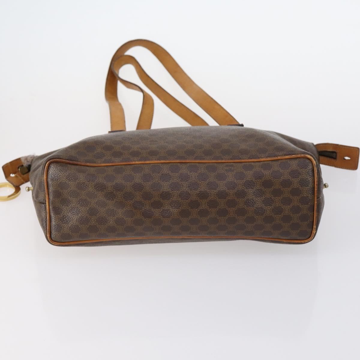 CELINE Macadam C Macadam Bag PVC Suede 4 Set Beige Brown Auth ar13769