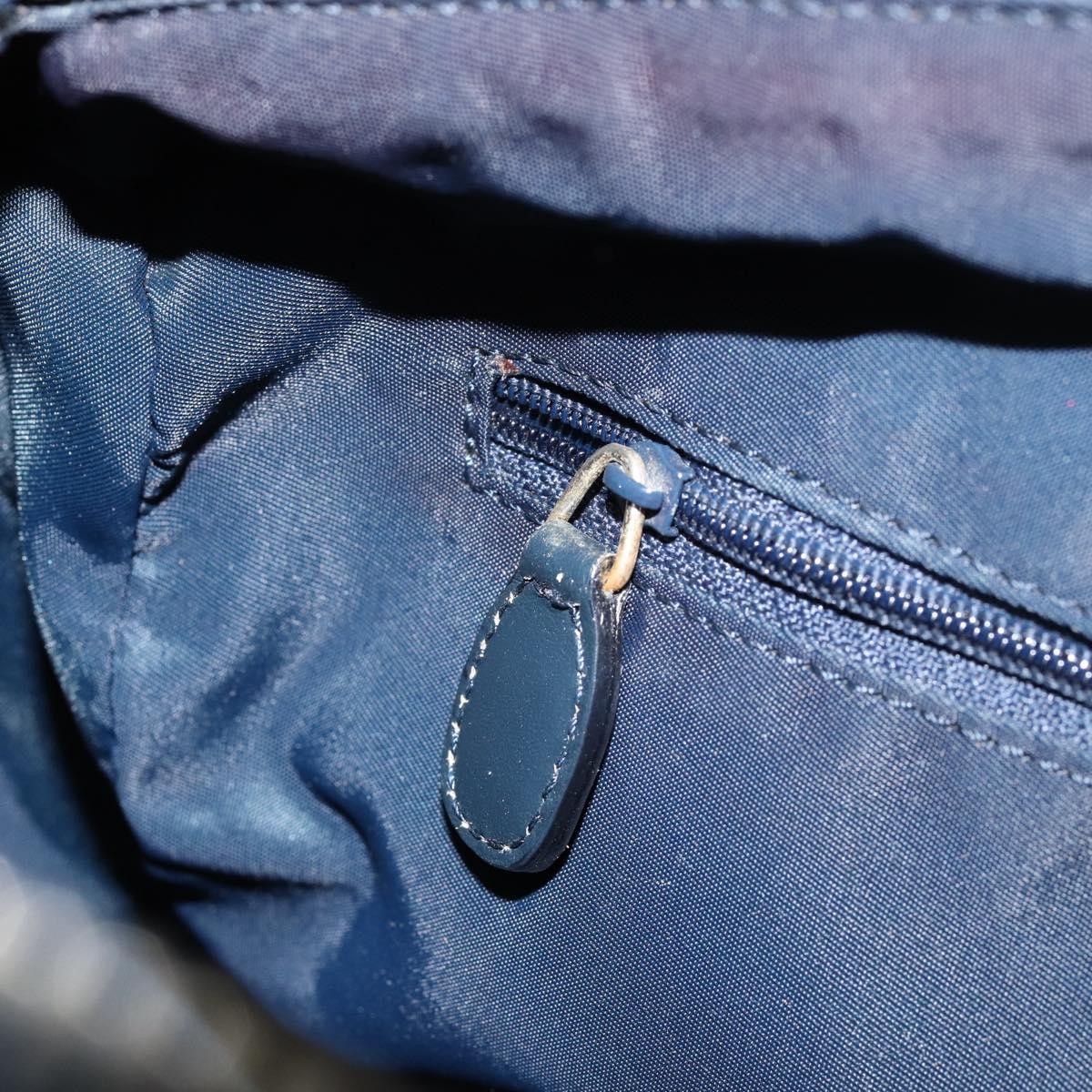 Christian Dior Trotter Canvas Mini Boston Bag Navy Gold Auth ar13772