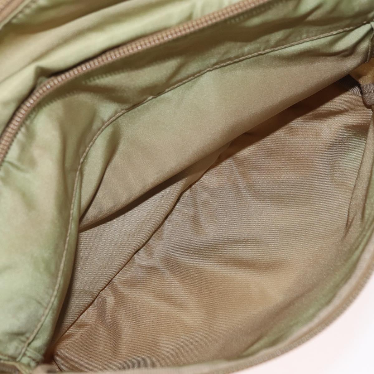 PRADA Shoulder Bag Nylon Beige Silver Auth ar13777