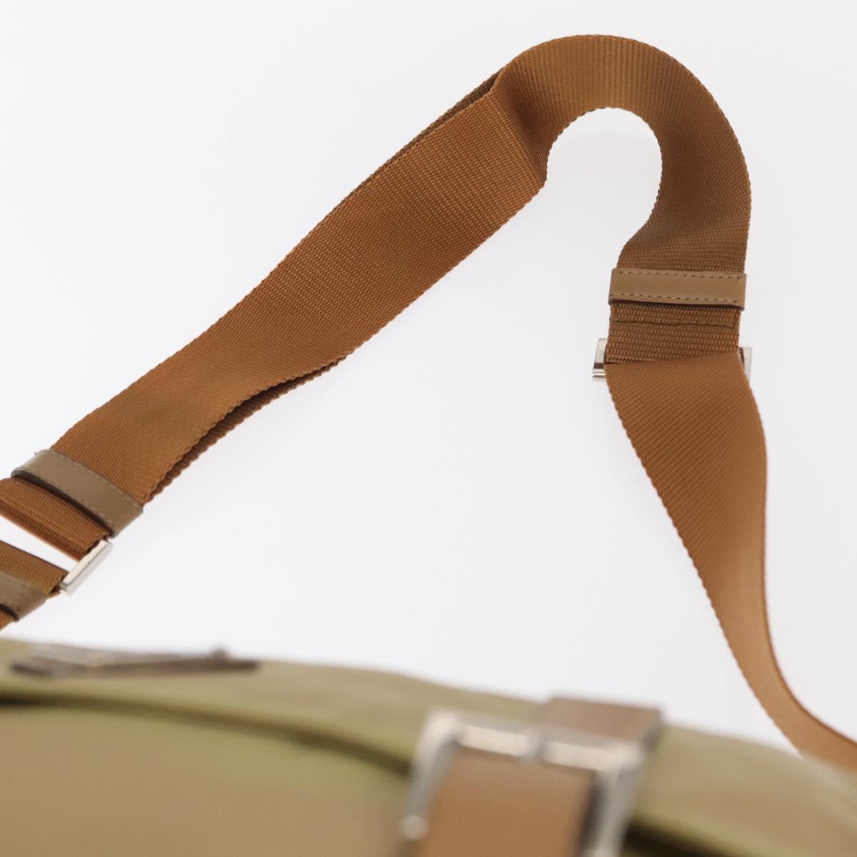 PRADA Shoulder Bag Nylon Beige Silver Auth ar13777