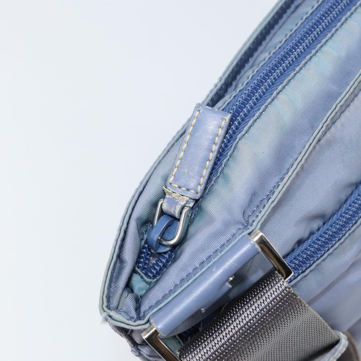PRADA Shoulder Bag Nylon Light Blue Silver Auth ar13778