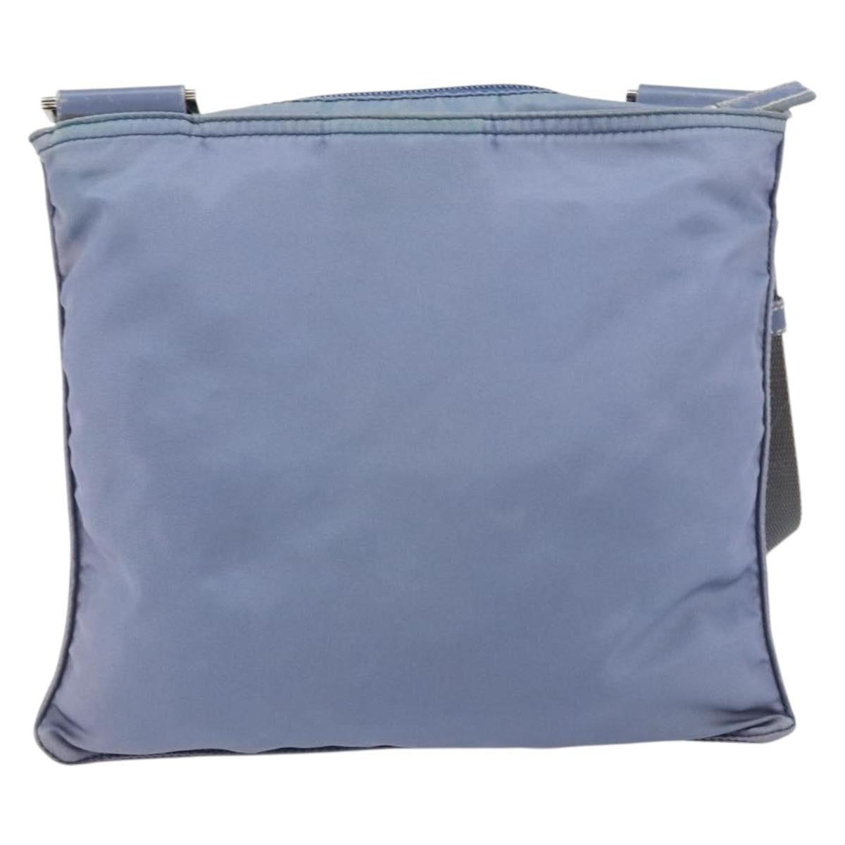 PRADA Shoulder Bag Nylon Light Blue Silver Auth ar13778