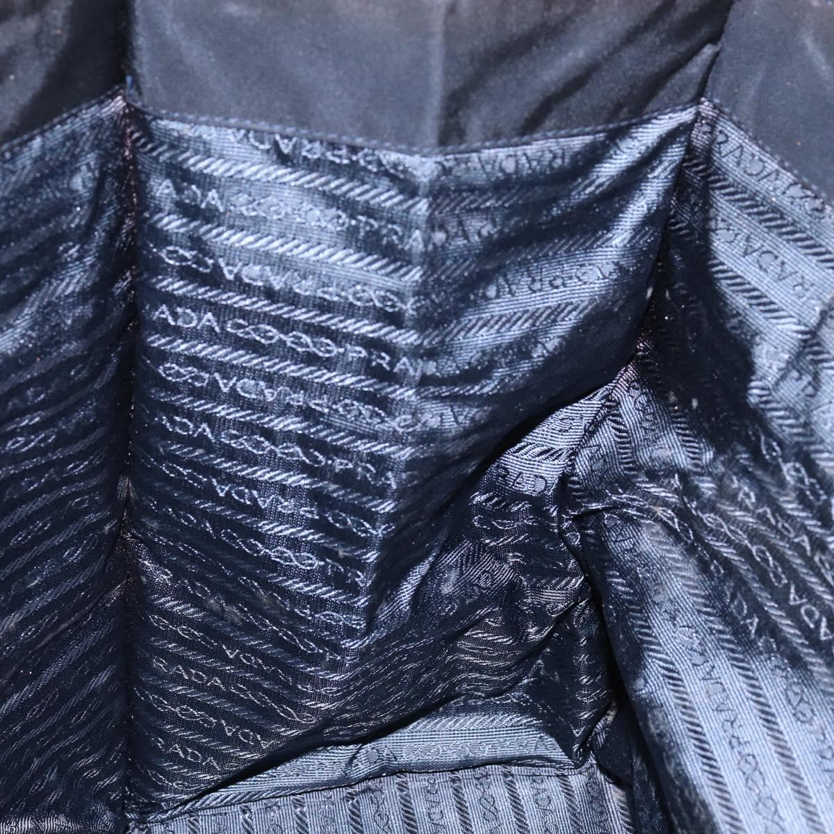 PRADA Hand Bag Nylon Black Gold Auth ar13780