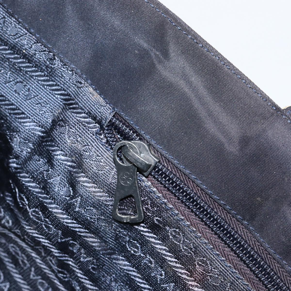 PRADA Hand Bag Nylon Black Gold Auth ar13780