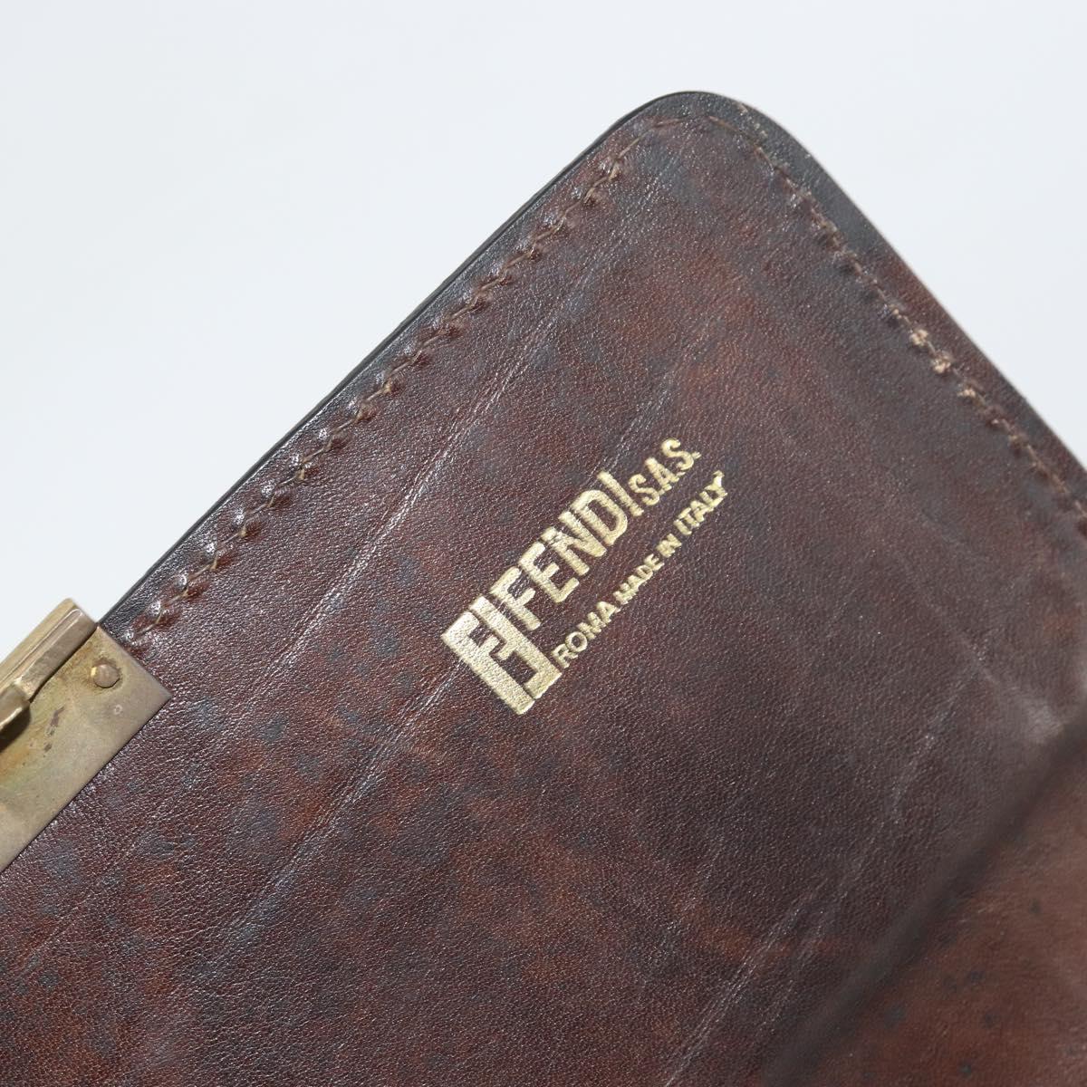 FENDI Zucca Canvas Shoulder Bag Black Brown Auth ar13782