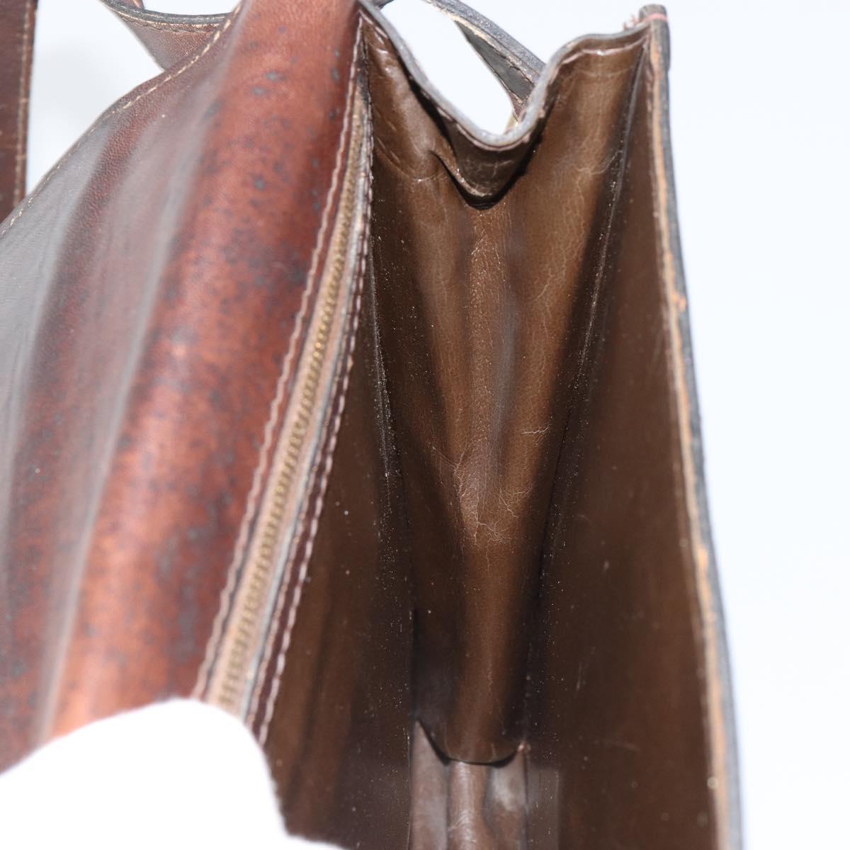 FENDI Zucca Canvas Shoulder Bag Black Brown Auth ar13782