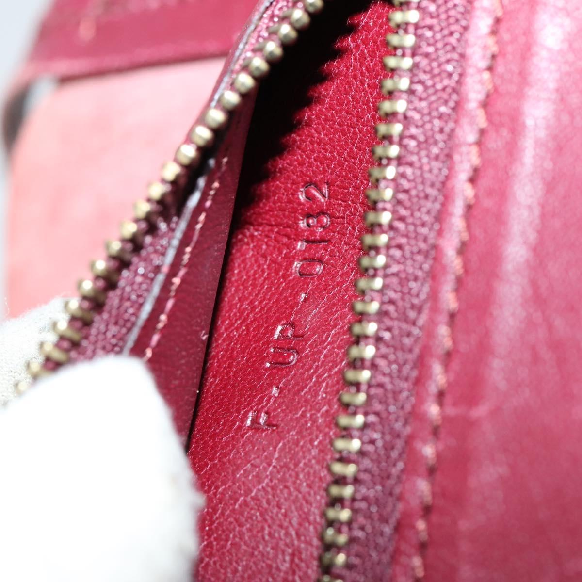 CELINE Horizontalkava Tote Bag Leather Bordeaux Gold Auth ar13790