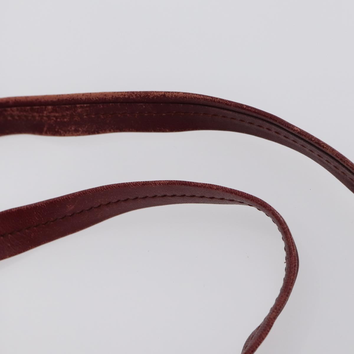 CELINE Horizontalkava Tote Bag Leather Bordeaux Gold Auth ar13790