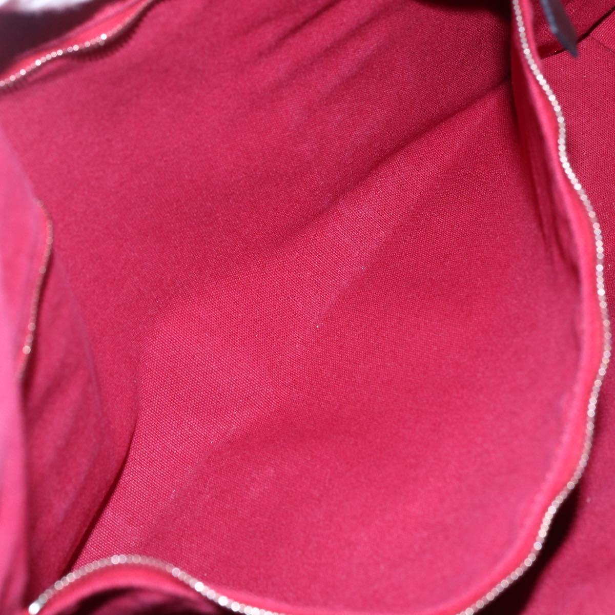 HERMES Trocha Horizontal Zonal MM Tote Bag Canvas Red Silver Auth ar13791