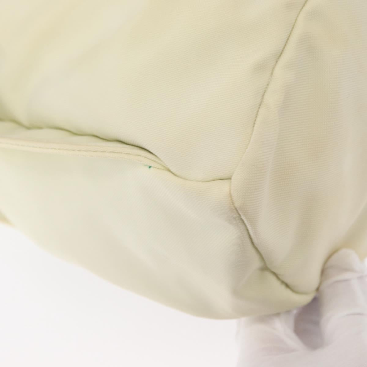 CHANEL Sports Line COCO Mark Shoulder Bag Nylon Ivory Black CC Auth ar13792