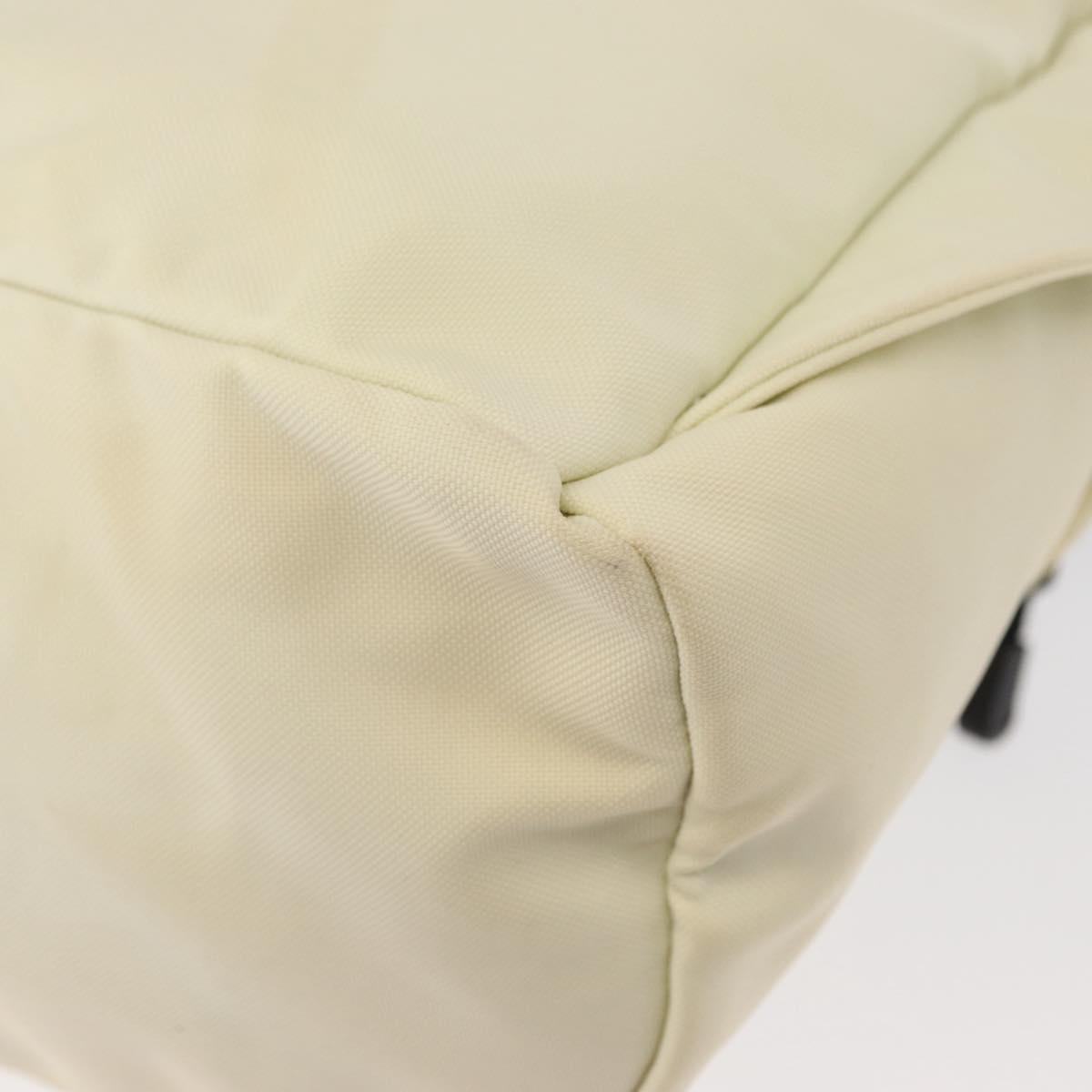 CHANEL Sports Line COCO Mark Shoulder Bag Nylon Ivory Black CC Auth ar13792