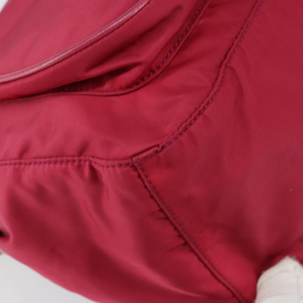 PRADA Shoulder Bag Nylon Pink Silver Auth ar13793