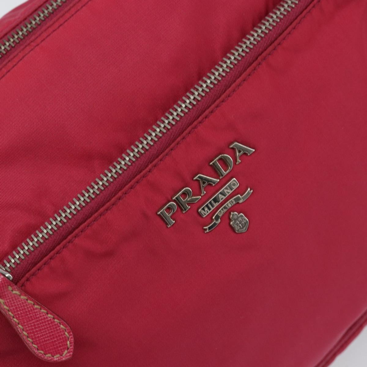 PRADA Shoulder Bag Nylon Pink Silver Auth ar13793