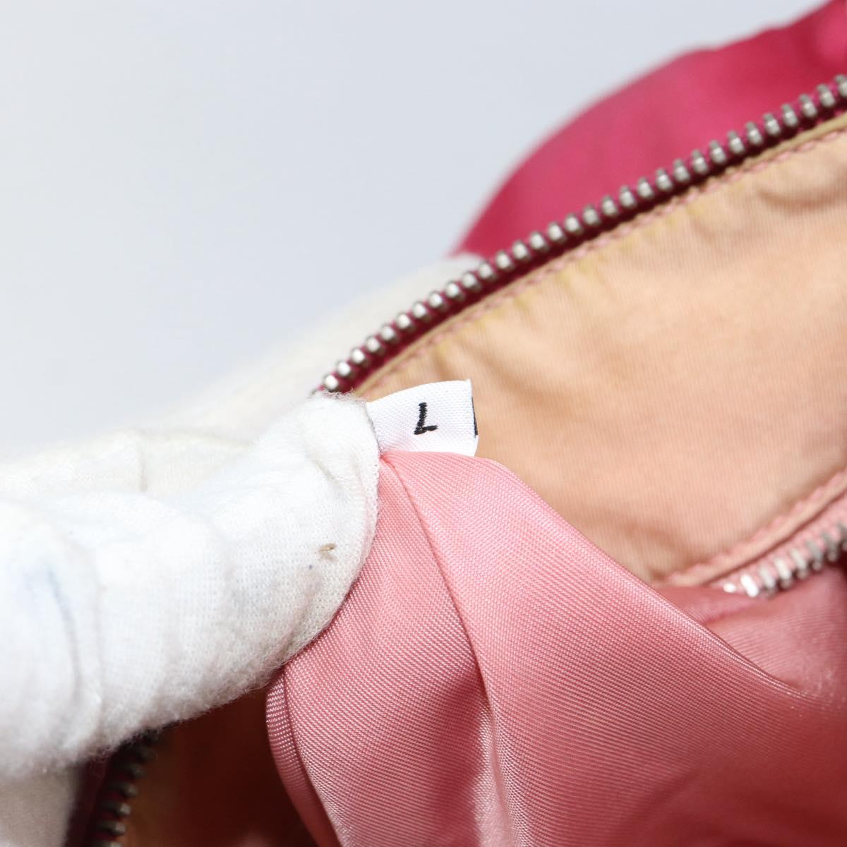 PRADA Shoulder Bag Nylon Pink Silver Auth ar13793