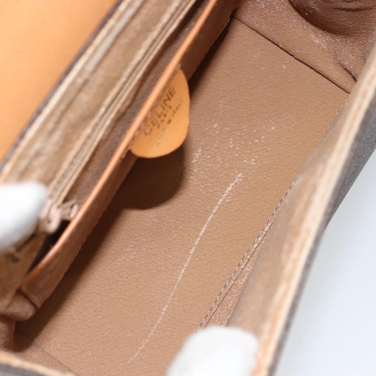 CELINE Macadam Canvas Hand Bag PVC Leather Brown Gold Auth ar13796