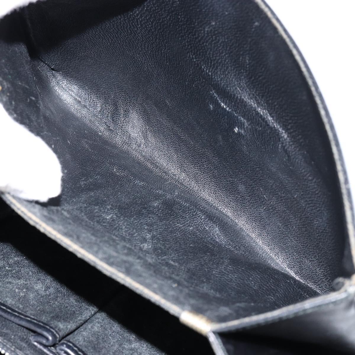 CELINE Horse Carriage Shoulder Bag Leather Black Gold Auth ar13797