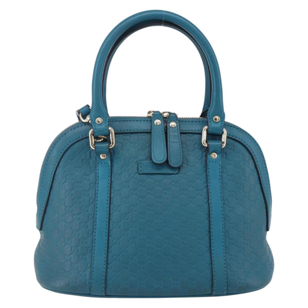 GUCCI GG Canvas Guccissima Bag Leather 2way Outlet Blue 449654 Auth ar13799