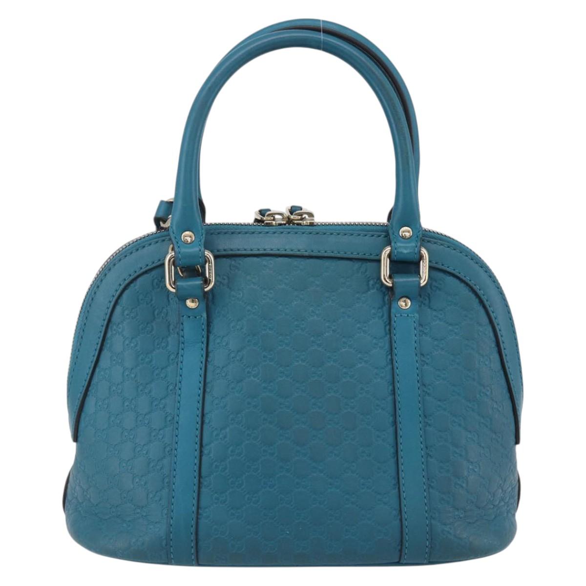 GUCCI GG Canvas Guccissima Bag Leather 2way Outlet Blue 449654 Auth ar13799