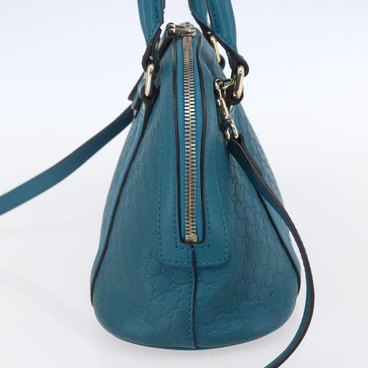 GUCCI GG Canvas Guccissima Bag Leather 2way Outlet Blue 449654 Auth ar13799