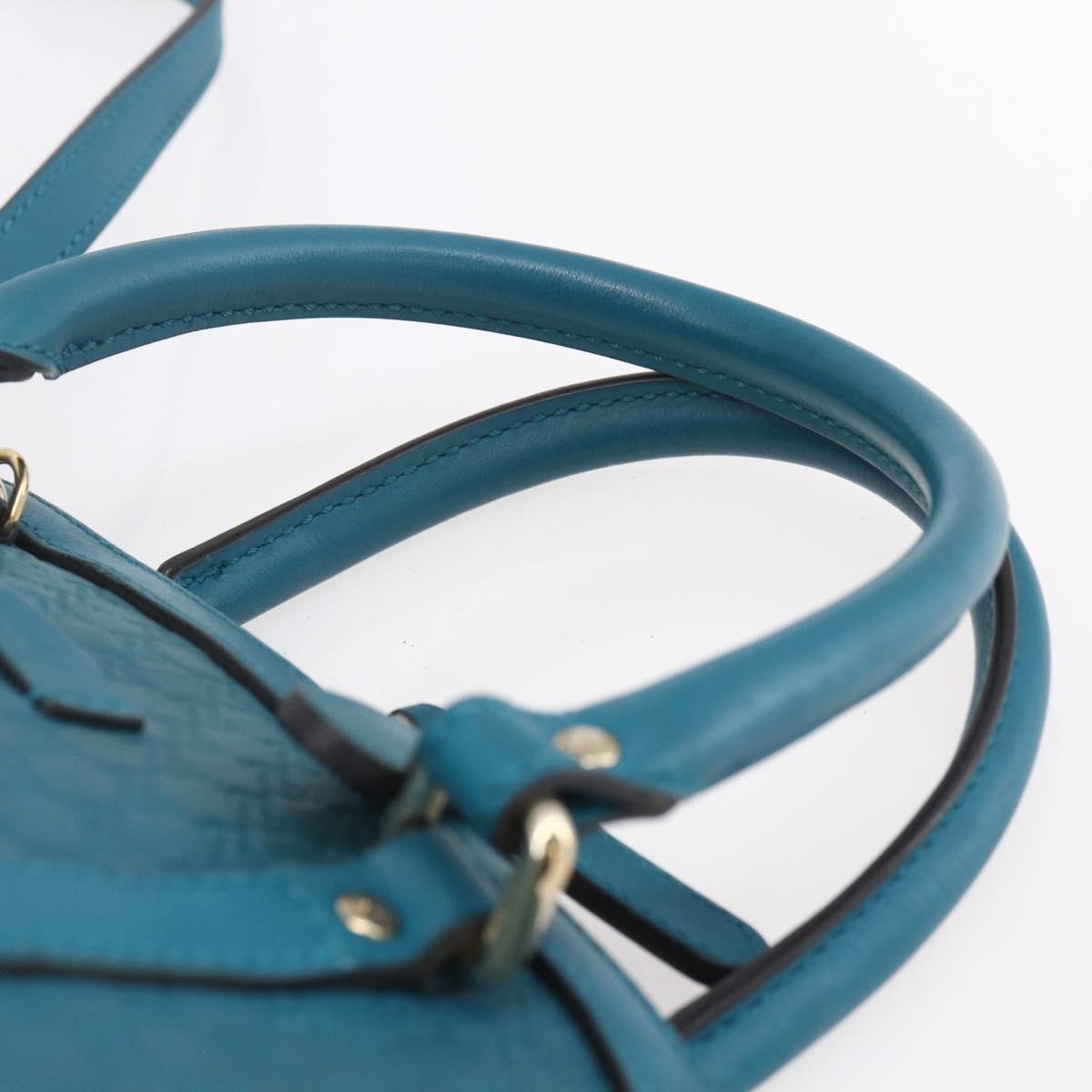 GUCCI GG Canvas Guccissima Bag Leather 2way Outlet Blue 449654 Auth ar13799