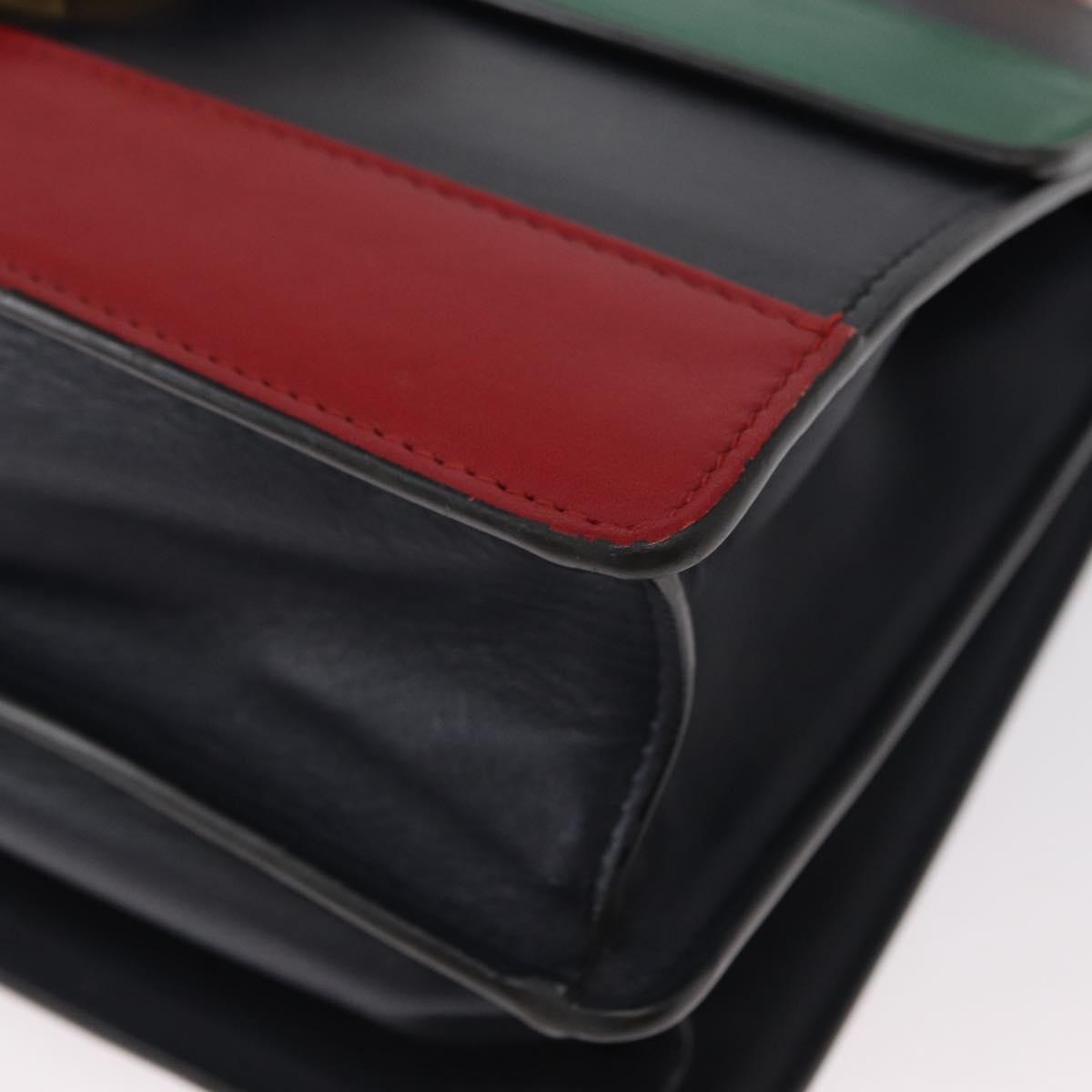 GUCCI Bamboo Dionysus Hand Bag Leather Red Navy Green 448075 Auth ar13800