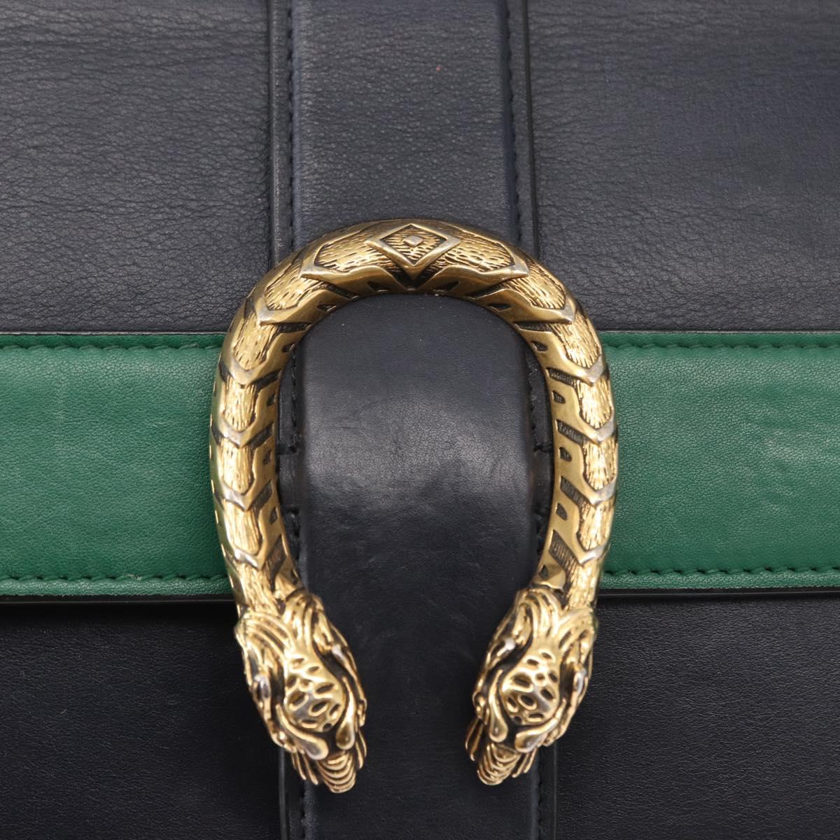 GUCCI Bamboo Dionysus Hand Bag Leather Red Navy Green 448075 Auth ar13800