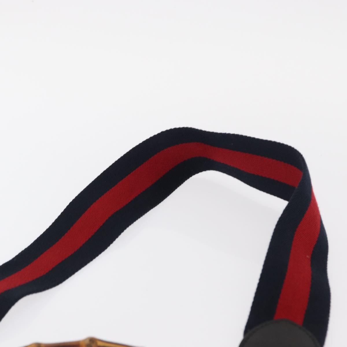 GUCCI Bamboo Sherry Line Nim Fair Bag Leather 2way Black 459076 Auth ar13801