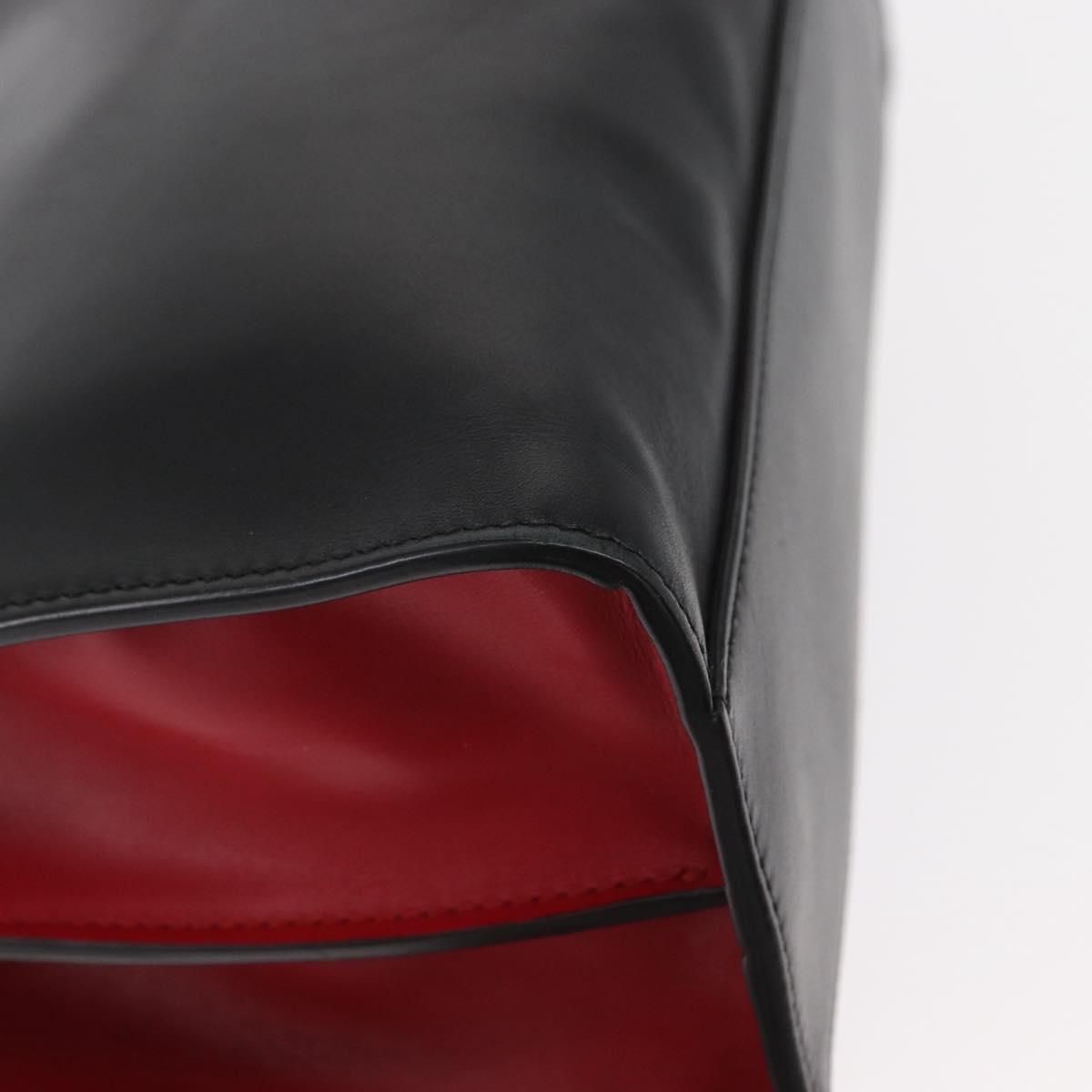 GUCCI Bamboo Sherry Line Nim Fair Bag Leather 2way Black 459076 Auth ar13801