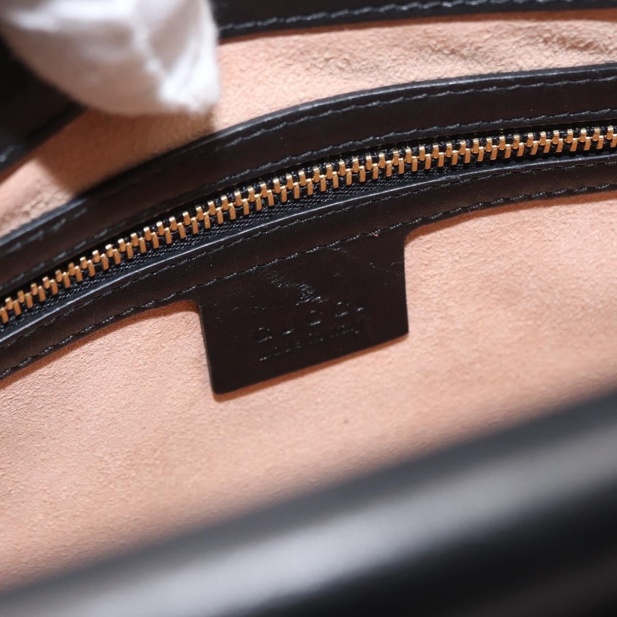 GUCCI Bamboo Sherry Line Nim Fair Bag Leather 2way Black 459076 Auth ar13801