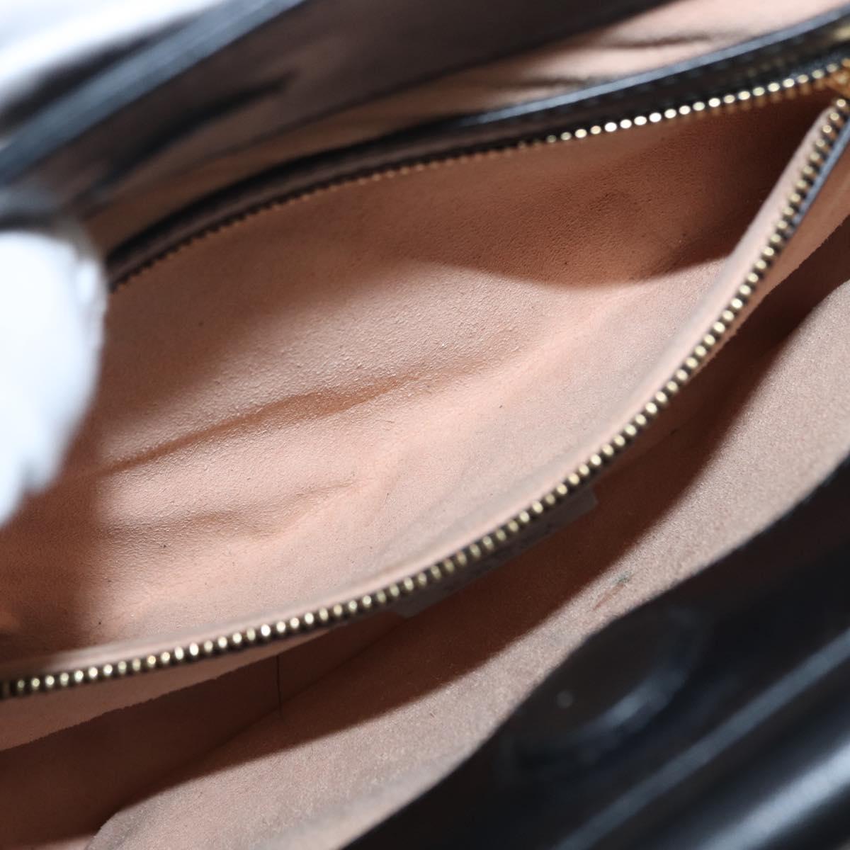 GUCCI Bamboo Sherry Line Nim Fair Bag Leather 2way Black 459076 Auth ar13801