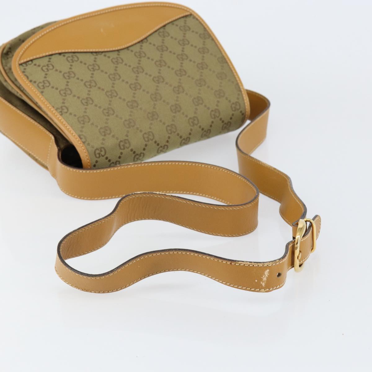GUCCI GG Canvas Shoulder Bag Beige Gold Auth ar13804