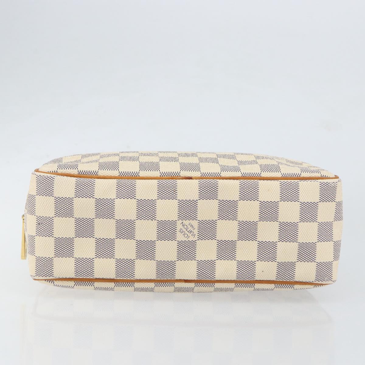 LOUIS VUITTON Damier Azur Trousse Toilette Cosmetic Pouch N41420 LV Auth ar13805