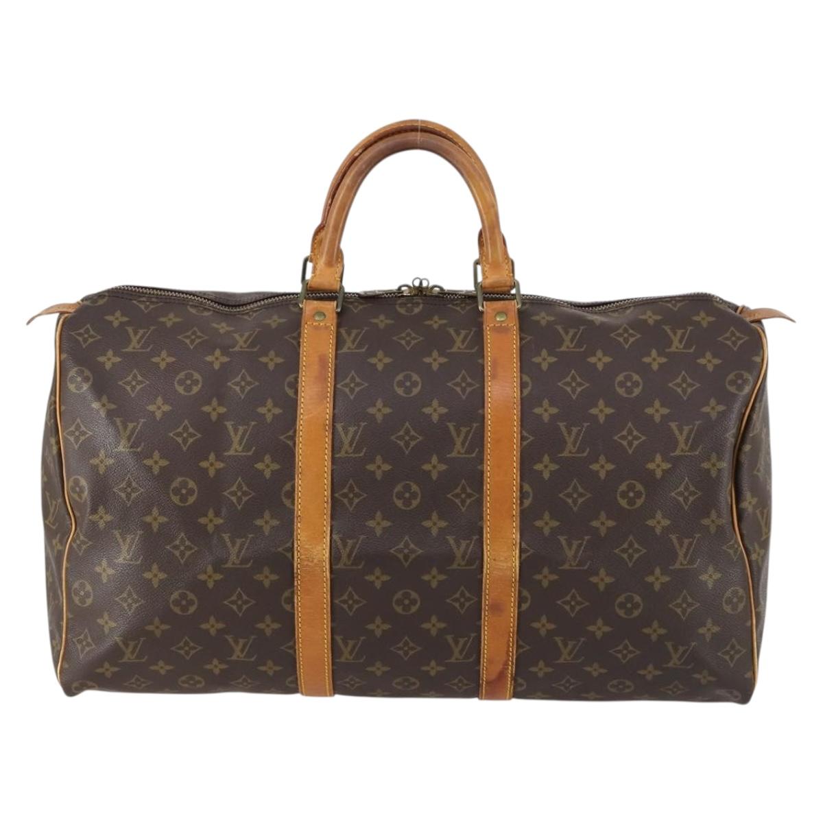 LOUIS VUITTON Monogram Keepall 50 Boston Bag M41426 LV Auth ar13807