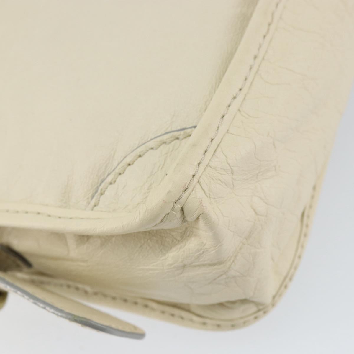 Chloe Hand Bag Leather Ivory Gold Auth ar13809