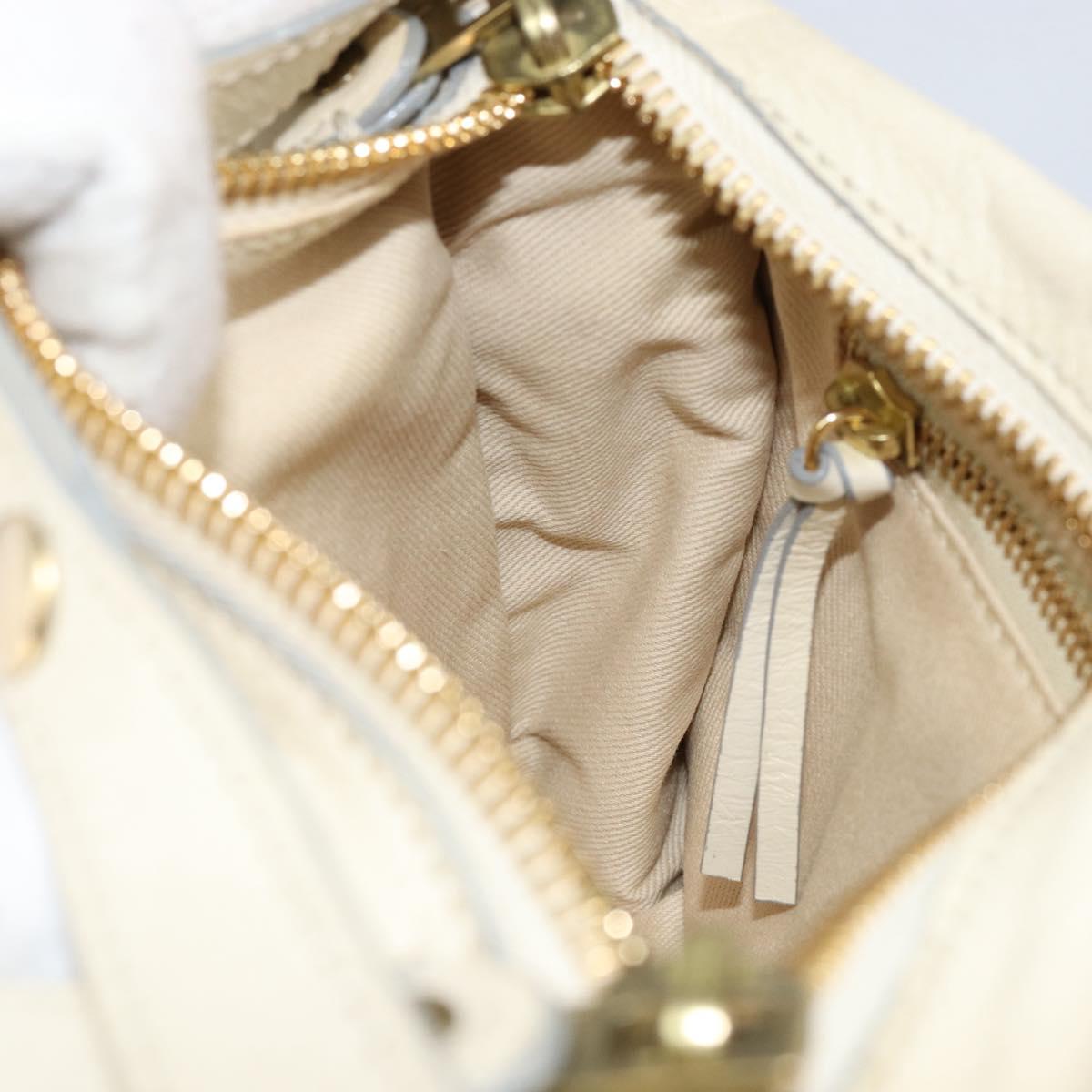 Chloe Hand Bag Leather Ivory Gold Auth ar13809