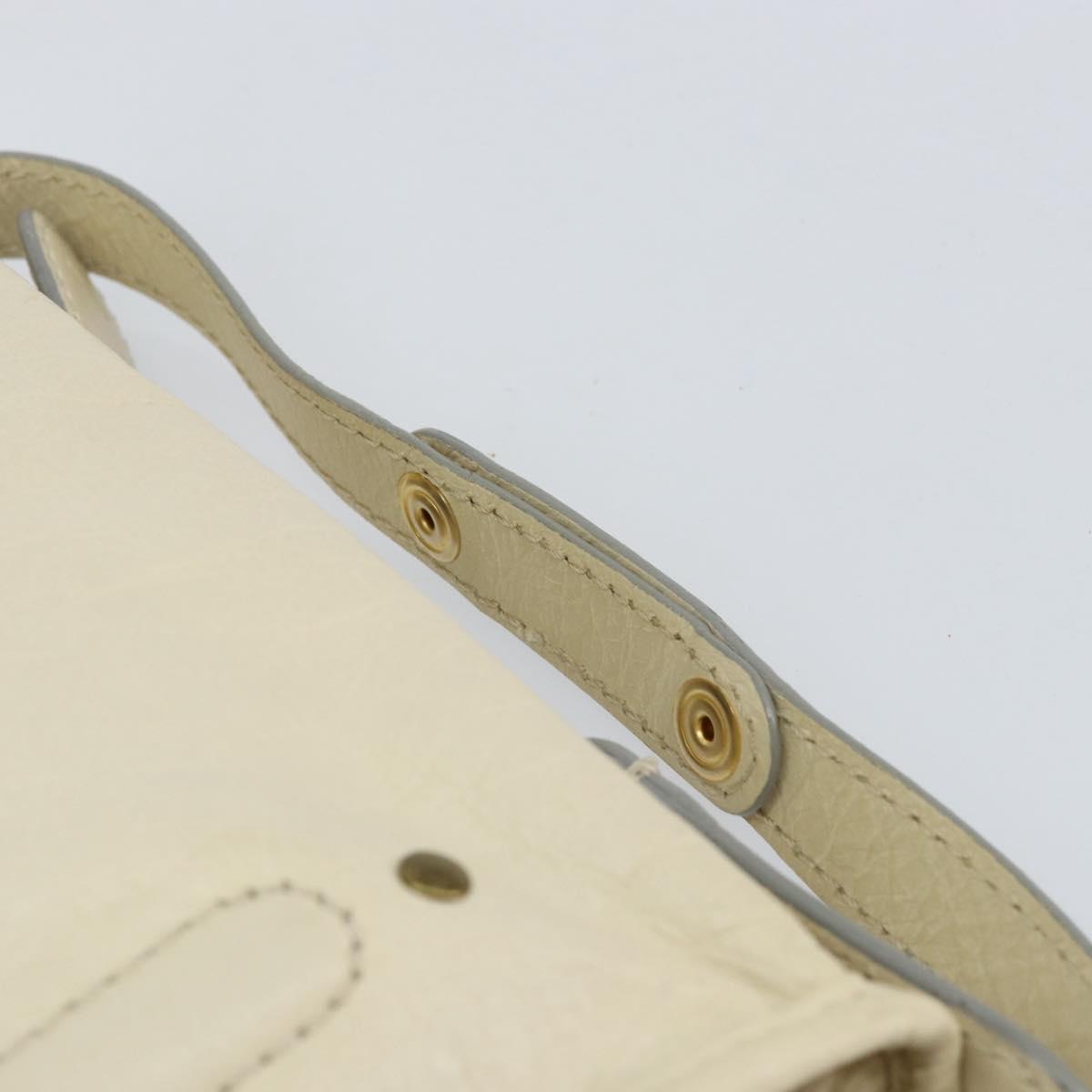 Chloe Hand Bag Leather Ivory Gold Auth ar13809