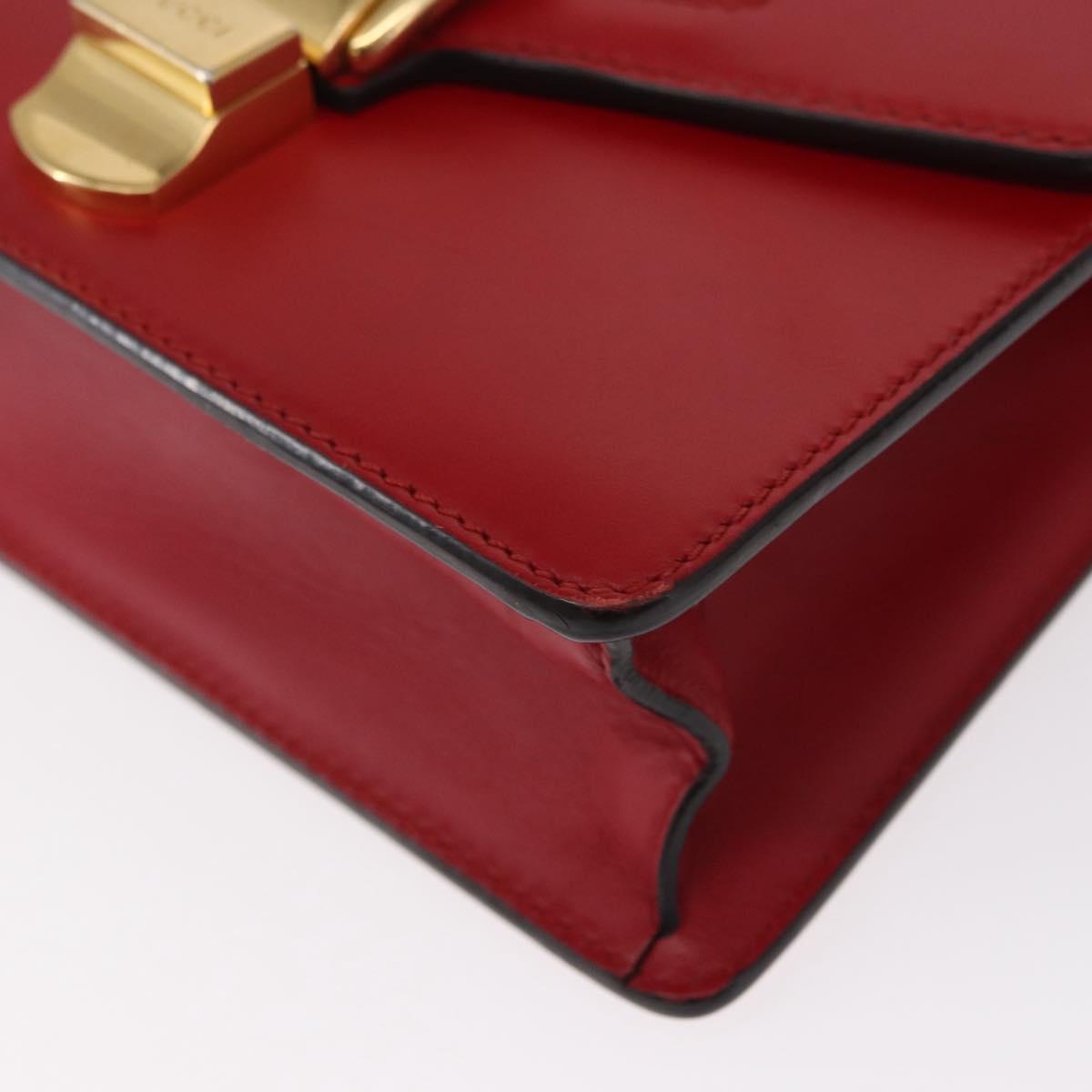 GUCCI Sylvie Sherry Line Chain Shoulder Bag Leather Red Gold 431666 Auth ar13813