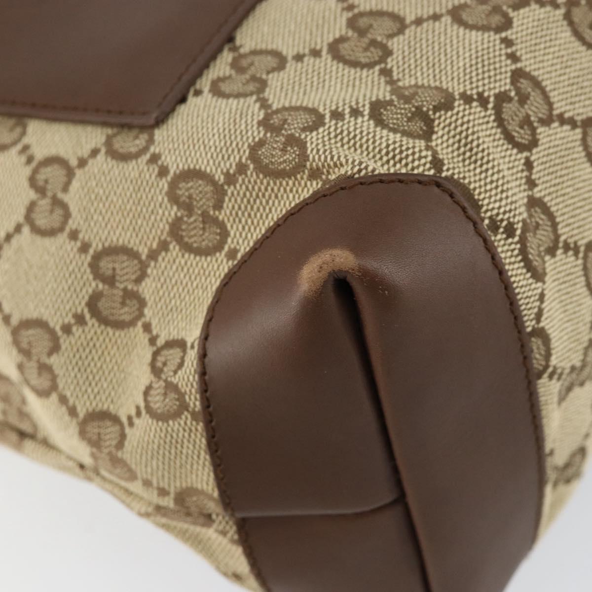 GUCCI GG Canvas Tote Bag Beige Silver 019 0402 Auth ar13814