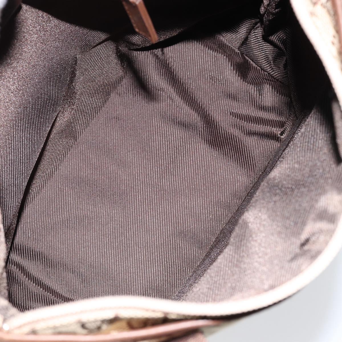 GUCCI GG Canvas Tote Bag Beige Silver 019 0402 Auth ar13814